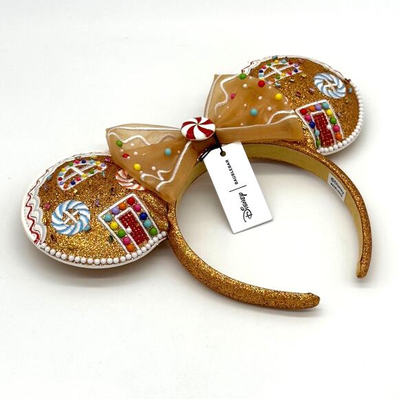 Baublebar Disney Gingerbread House Christmas Minnie Mouse Ears Headband NEW main image 3